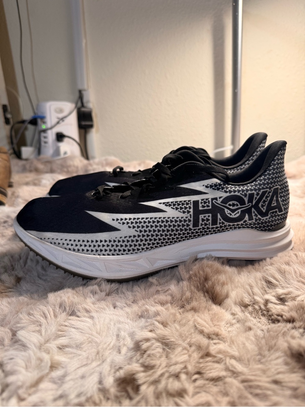 Hoka Crescendo MD Track Spikes Shoes Black White Men 9.5 Women 11 NWOB + Wrench